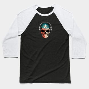 Dark Skull Deejay with Texas Flag Baseball T-Shirt